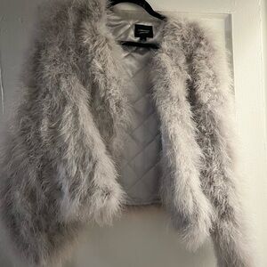 LAMARQUE Women's Silver Fur Jacket